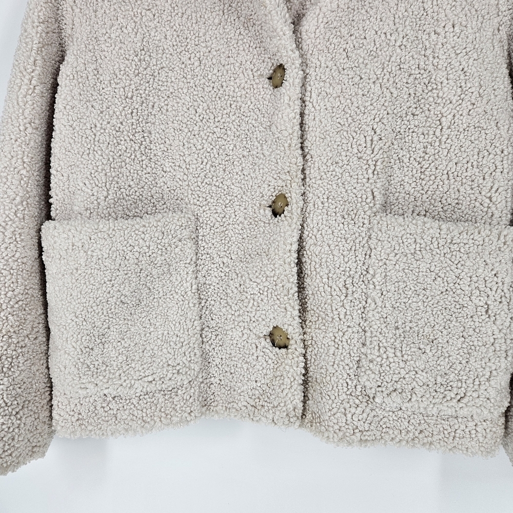 Aritzia Wilfred Bone White Stanza Sherpa Teddy Coat - Picture 3 of 14